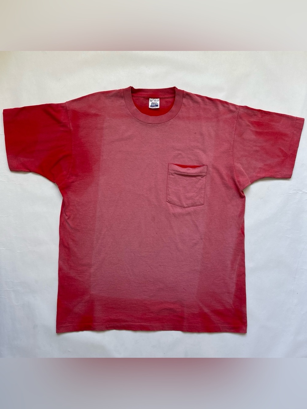 Vintage BVD single stitch sun faded pocket tee fader shirt